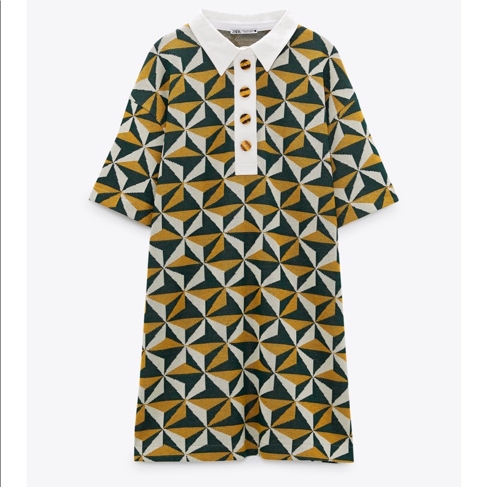 Zara Jacquard Dress with buttons